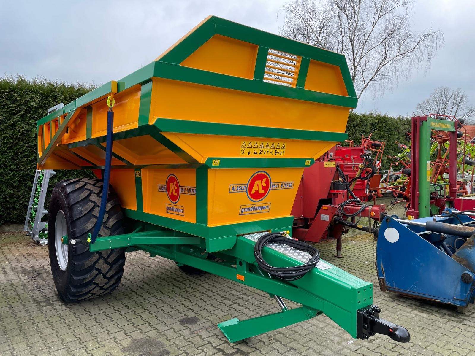 ALASCO Einachsmulde in gelb-grüner Ausführung